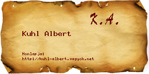 Kuhl Albert névjegykártya